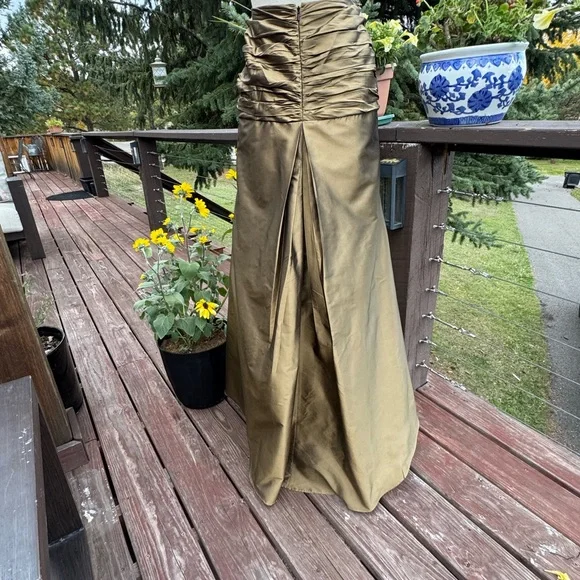 Worth 100% Bronze Silk Floor Length Skirt - Picture 3 of 7